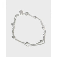 S925 Double-Layer Beaded Chain Bracelet