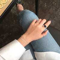 S925 Double-Layer Beaded Chain Bracelet