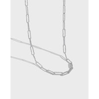 Cool Flower Chain Necklace, S925 Silver