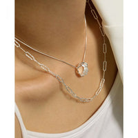 Cool Flower Chain Necklace, S925 Silver