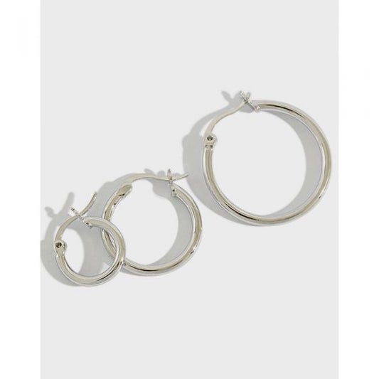 Geometric Hollow Circle S925 Silver Earrings