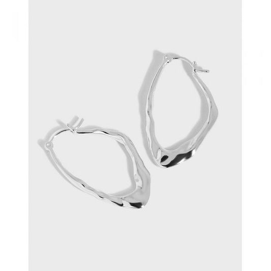 S925 Irregular Texture Minimalist Earrings