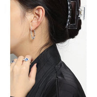 S925 Irregular Texture Minimalist Earrings