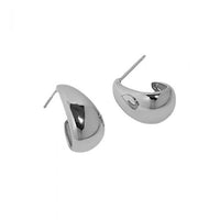 Geometric Oval Sterling Silver Stud Earring