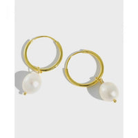 S925 Sterling Silver Baroque Freshwater Pearl Earrings