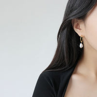 S925 Sterling Silver Baroque Freshwater Pearl Earrings
