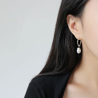 S925 Sterling Silver Baroque Freshwater Pearl Earrings