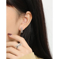 Double Row Beaded Hoop Earrings in 925 Sterling Silver with 18K Gold Plating