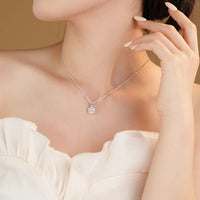 Geometry Classic Radiant Cubic Zirconia 925 Sterling Silver Set