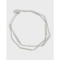 Double Layer Box Chain S925 Sterling Silver Bracelet