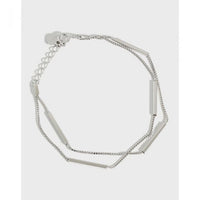 Double Layer Box Chain S925 Sterling Silver Bracelet