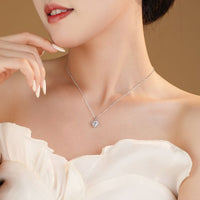 Honey Moon Shining Crystal Heart 925 Sterling Silver Set