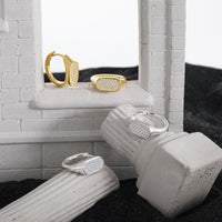 Geometry Irregular Rectangle Crystal Sterling Silver Hoop Earrings