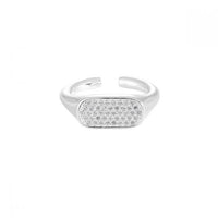 Irregular Rectangle Micro Setting Crystal Adjustable Ring