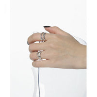 Wavy Line Texture S925 Open Ring
