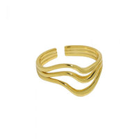 Wavy Line Texture S925 Open Ring