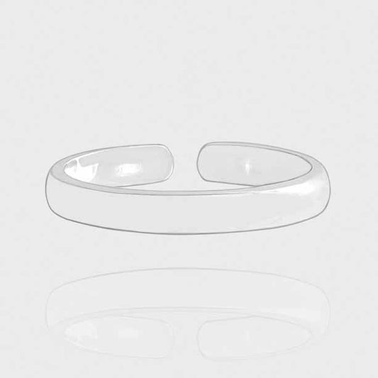 Smooth Circular Adjustable 925 Sterling Silver Ring