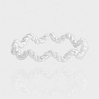 Irregular Twisted Wave 925 Sterling Silver Adjustable Ring