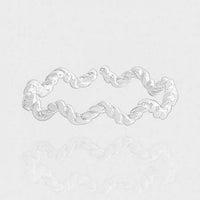 Irregular Twisted Wave 925 Sterling Silver Adjustable Ring