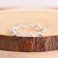 Irregular Twisted Wave 925 Sterling Silver Adjustable Ring
