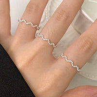 Irregular Twisted Wave 925 Sterling Silver Adjustable Ring