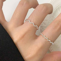 Irregular Twisted Wave 925 Sterling Silver Adjustable Ring