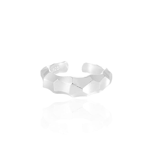 Irregular Rhombus Sterling Silver Adjustable Ring