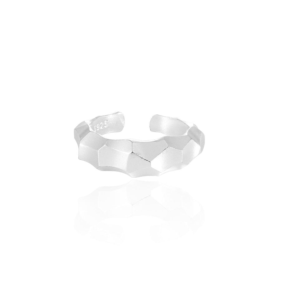 Irregular Rhombus Sterling Silver Adjustable Ring