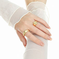 Irregular Rhombus Sterling Silver Adjustable Ring