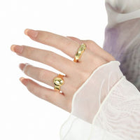 Oval Geometry Adjustable Ring, 925 Sterling Silver