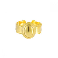 Oval Geometry Adjustable Ring, 925 Sterling Silver