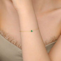 Mini Round Cubic Zirconia Bracelet in 925 Sterling Silver