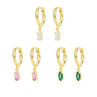 Mini Oval Crystal Leverback Sterling Silver Earrings
