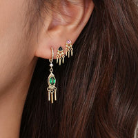Elegant Geometry Tassel Screw Earring (Single)