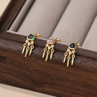 Elegant Geometry Tassel Screw Earring (Single)