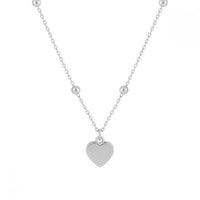 Smooth Heart 925 Sterling Silver Necklace