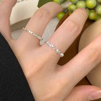 Honey Moon Hollow Hearts 925 Sterling Silver Adjustable Ring