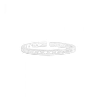 Honey Moon Hollow Hearts 925 Sterling Silver Adjustable Ring