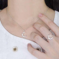Irregular Crescent Moon 925 Sterling Silver Adjustable Ring
