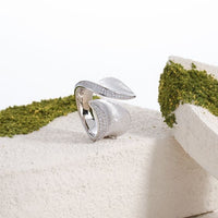 Irregular Geometric Crystal Border Adjustable Ring