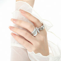 Irregular Geometric Crystal Border Adjustable Ring
