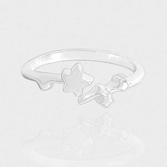 Classic Irregular Stars 925 Sterling Silver Adjustable Ring
