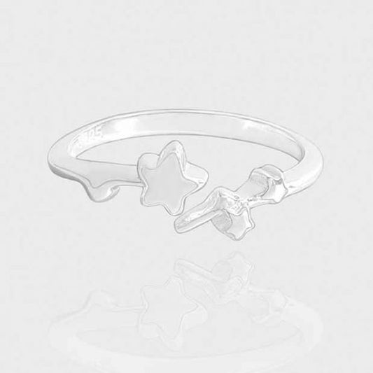 Classic Irregular Stars 925 Sterling Silver Adjustable Ring