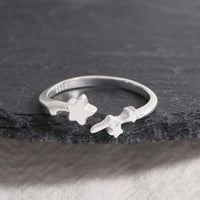Classic Irregular Stars 925 Sterling Silver Adjustable Ring