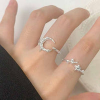 Classic Irregular Stars 925 Sterling Silver Adjustable Ring
