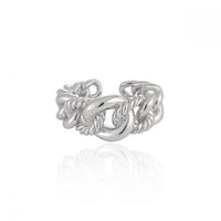 Hollow Twisted Curb Chain Adjustable Ring