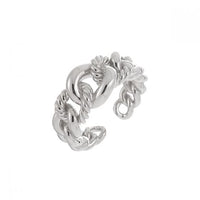 Hollow Twisted Curb Chain Adjustable Ring