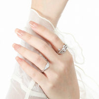 Tree Branch Cubic Zirconia Adjustable Ring in 925 Sterling Silver