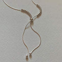 Round Bead Tassel Necklace 925 Sterling Silver