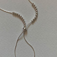 Round Bead Tassel Necklace 925 Sterling Silver